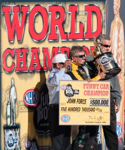 John Force World Champion 2010 NHRA Auto Club Finals